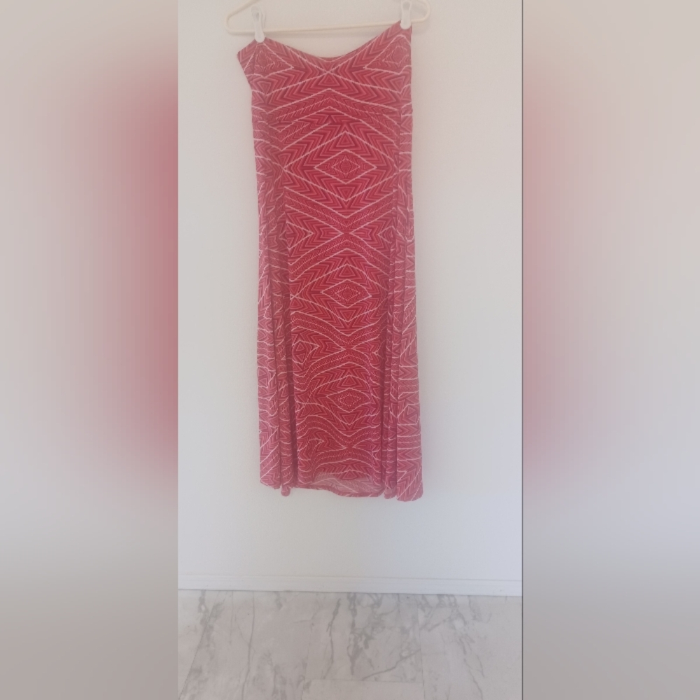 LuLaRoe Pink and White Patterned Skirt XL